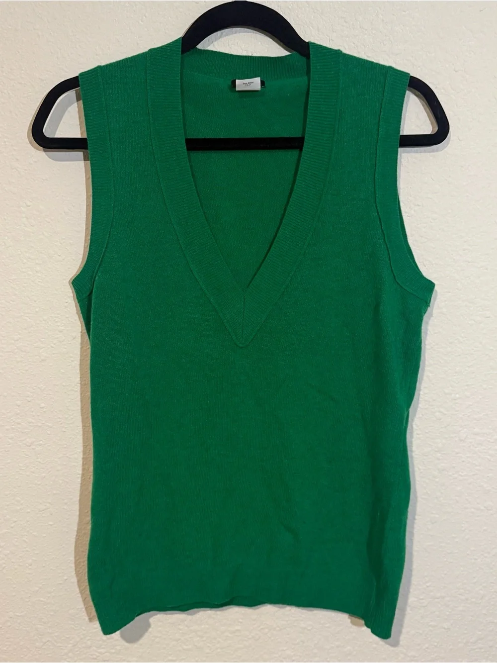 J. Crew 90% Wool / 10% Cashmere Sleeveless V-Neck Knit Top Sweater Vest Green